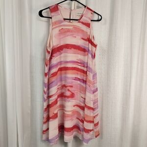 Calvin Klein Women's‎ Multicolor Shift Sundress Size 8 Flowy Romantic Midi
